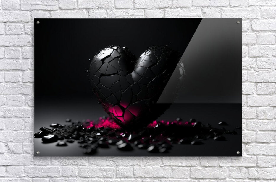 Acrylic Print Black Heart Wall Art
