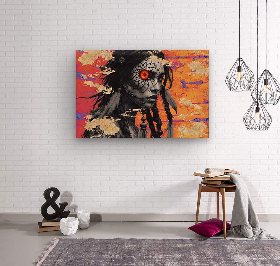 Wood Print Native American Wall Art