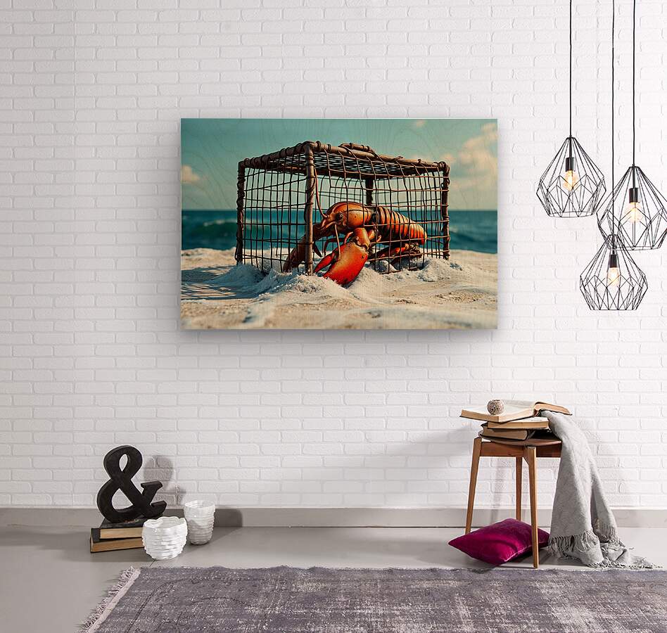 Wood Print Lobster Wall Art