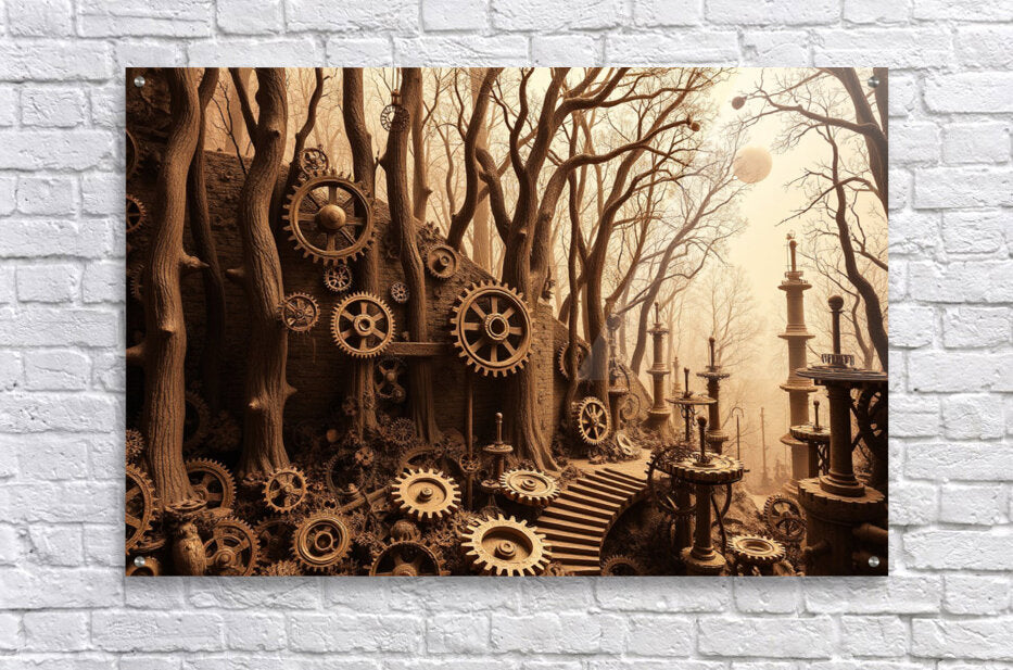 Acrylic Print Steampunk Forest Wall Art