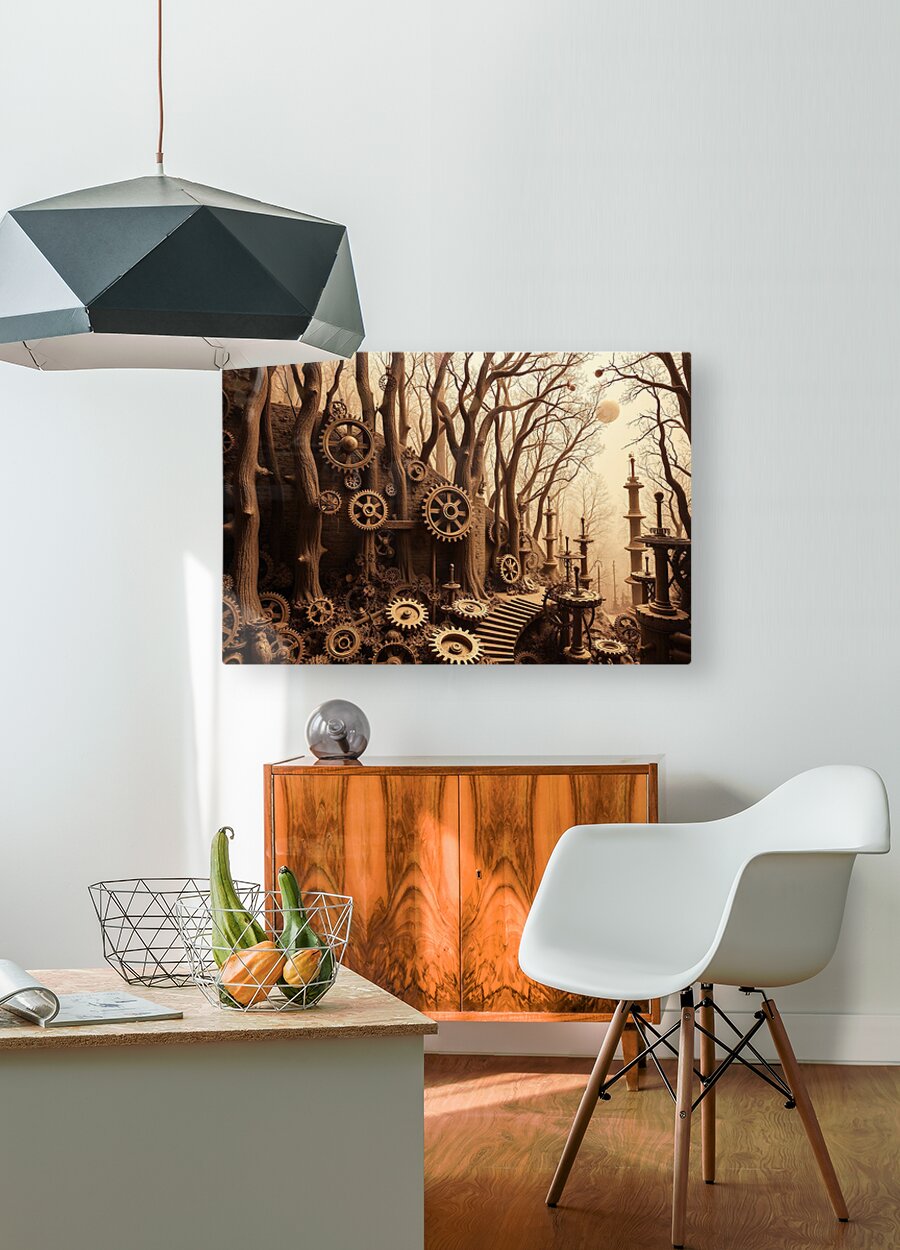 HD Sublimation Metal Print Steampunk Forest Wall Art