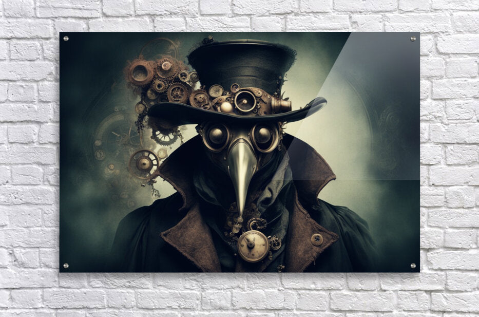 Acrylic Print Steampunk Plague Doctor Wall Art