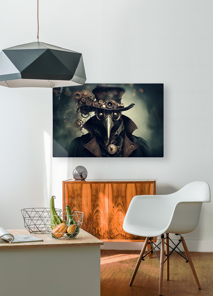 HD Sublimation Metal Print Steampunk Plague Doctor Wall Art