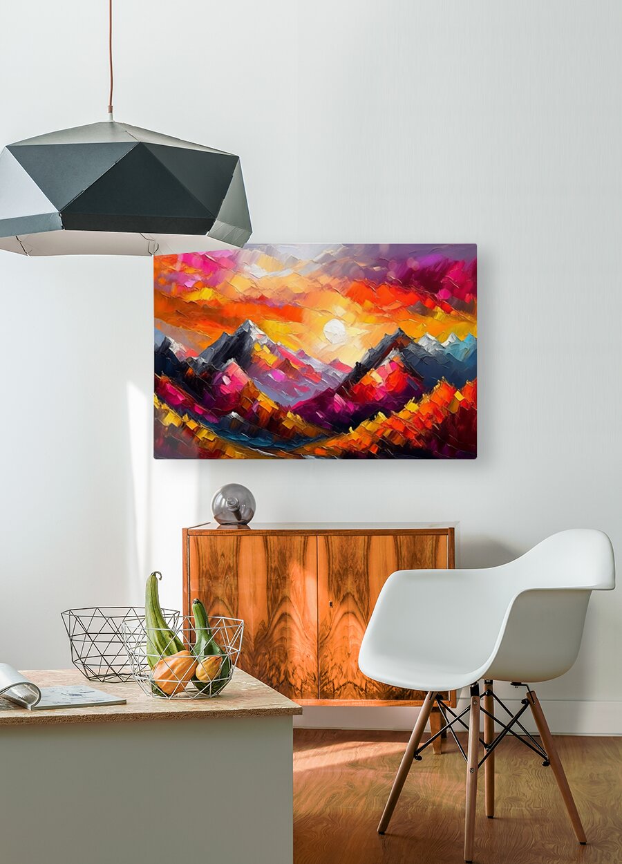 HD Sublimation Metal Print Mountain Sunset Wall Art
