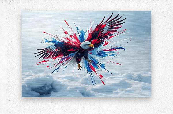 Brushed Metal Print Patriotic Bald Eagle Wall Art