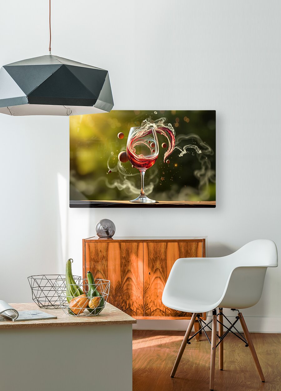 HD Sublimation Metal Print Wine Glass Wall Art