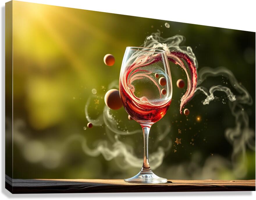 Giclée Stretched Canvas Print Wine Glass Wall Art