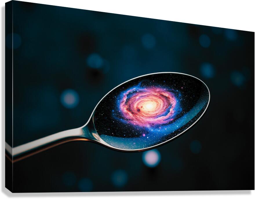 Giclée Stretched Canvas Print Galaxy Spoon Wall Art
