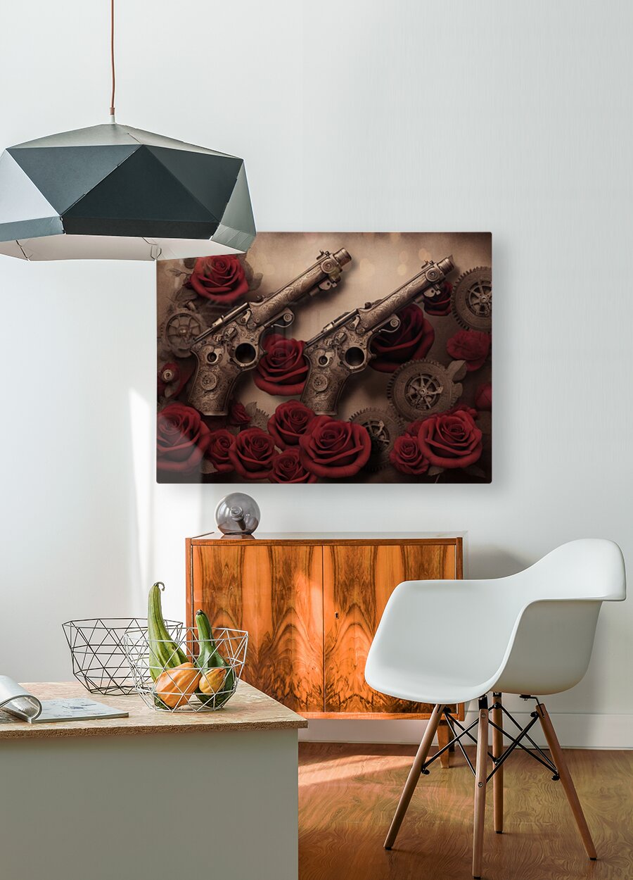 HD Sublimation Metal Print Steampunk Floral Wall Art