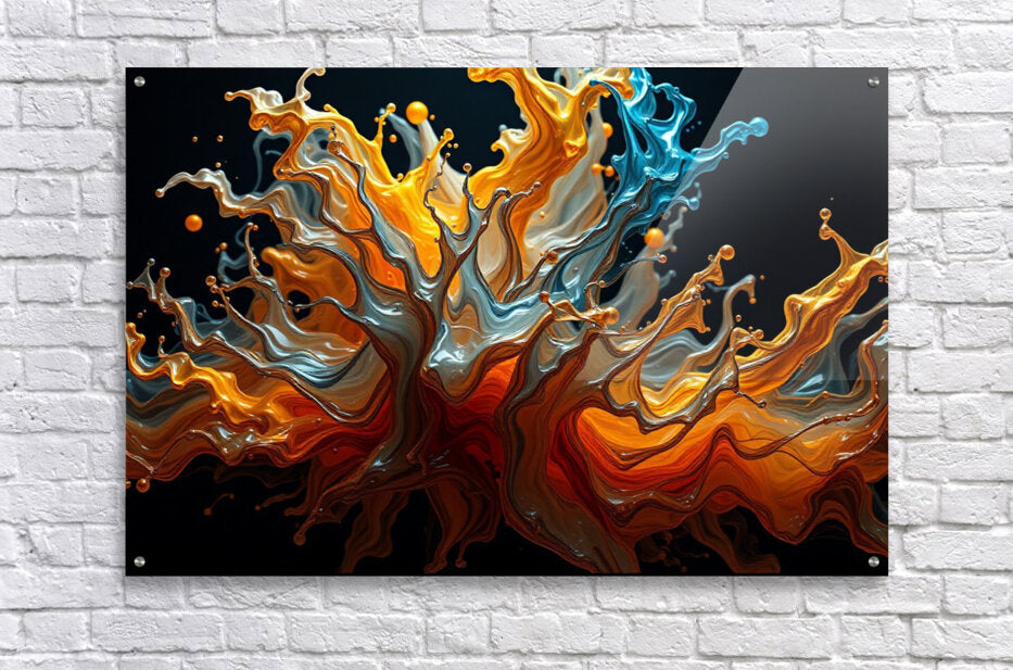 Acrylic Print Colorful Splash Wall Art