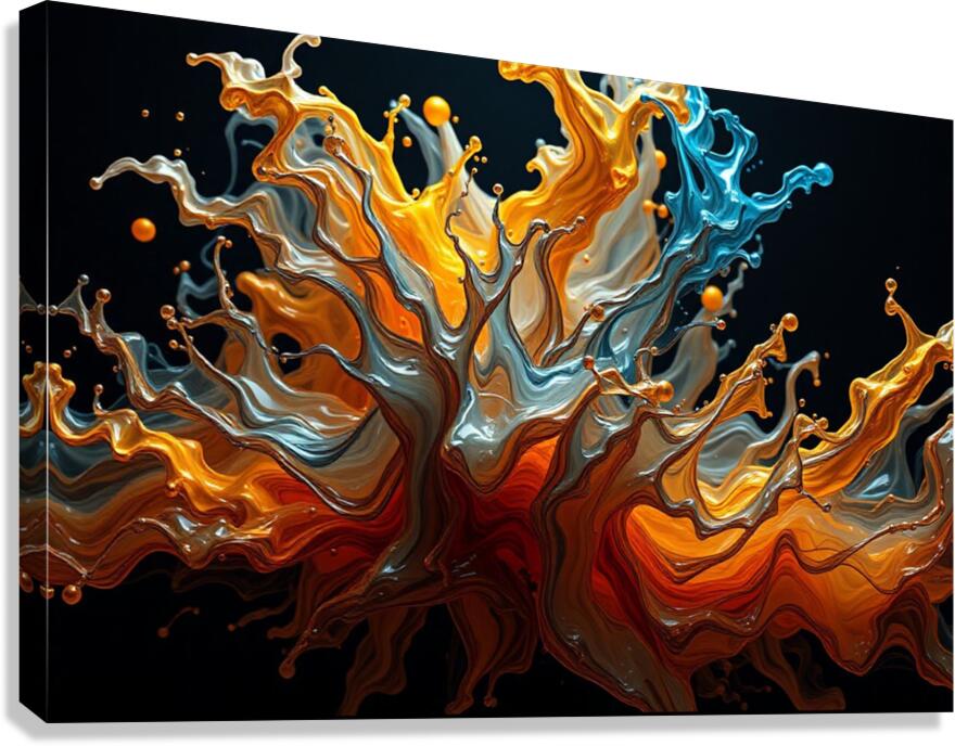 Giclée Stretched Canvas Print Colorful Splash Wall Art