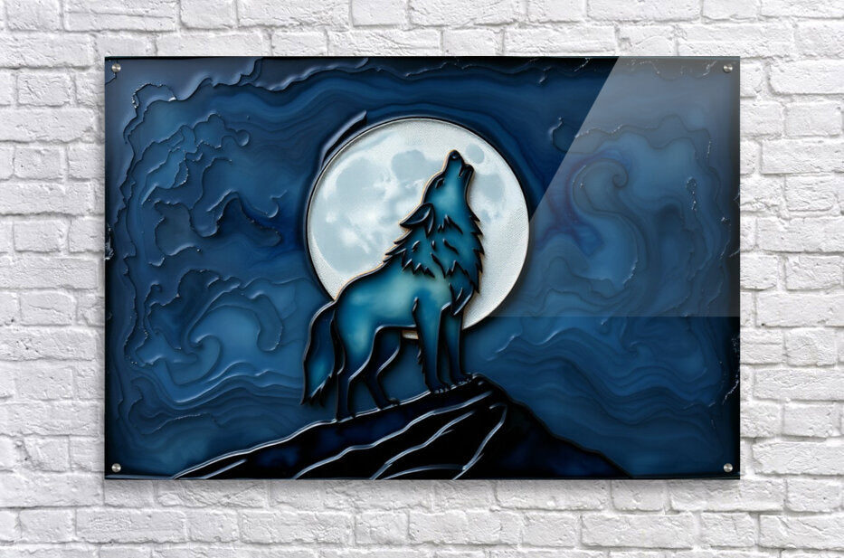 Acrylic Print Blue Wolf Wall Art