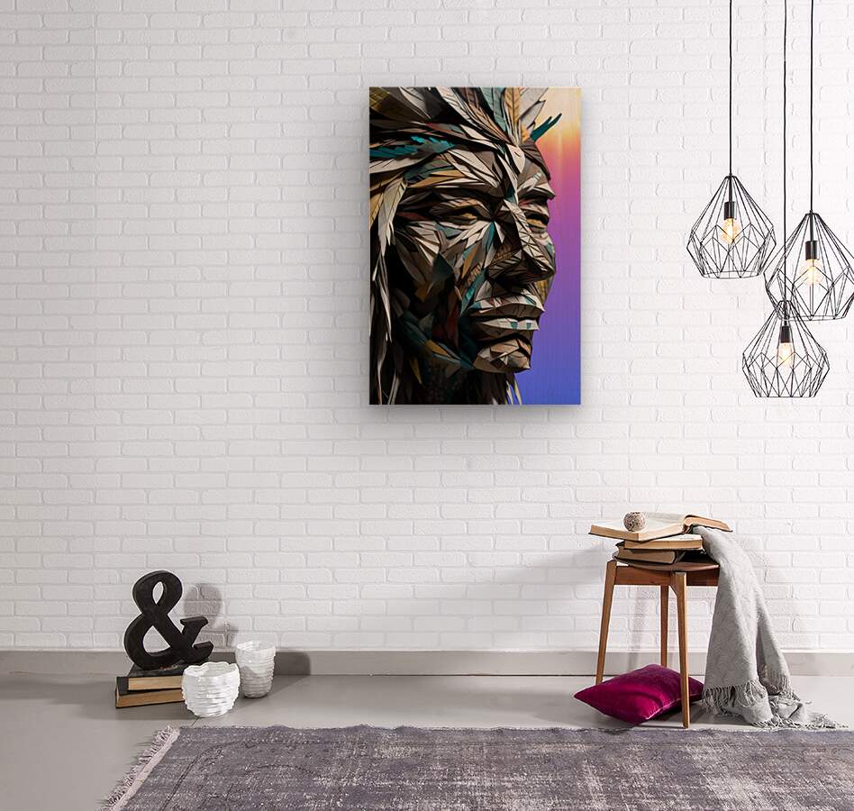 Wood Print Native American Wall Art