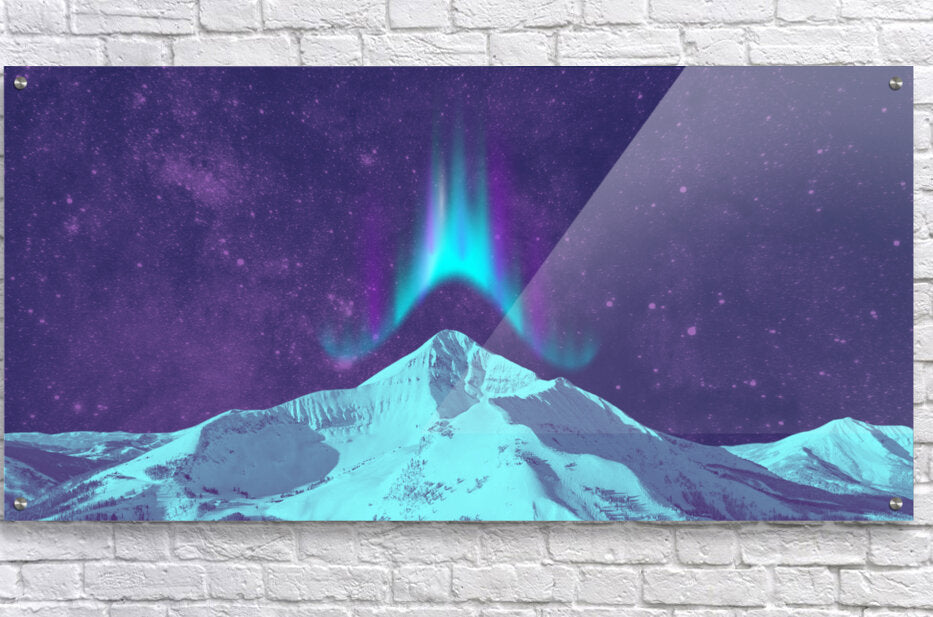 Acrylic Print Mountain Northern Lights Wall Art