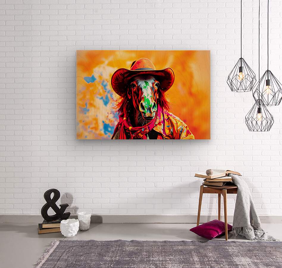 Wood Print Funny Horse Wall Art
