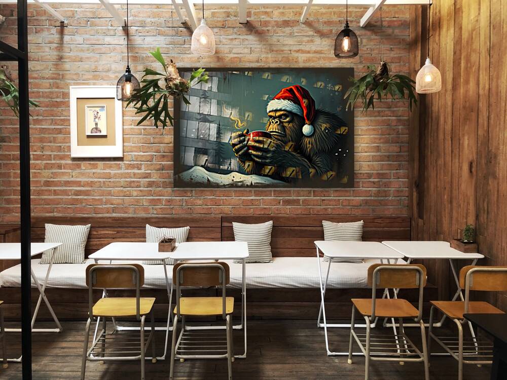 Acrylic Print Mockup Christmas Bigfoot Wall Art