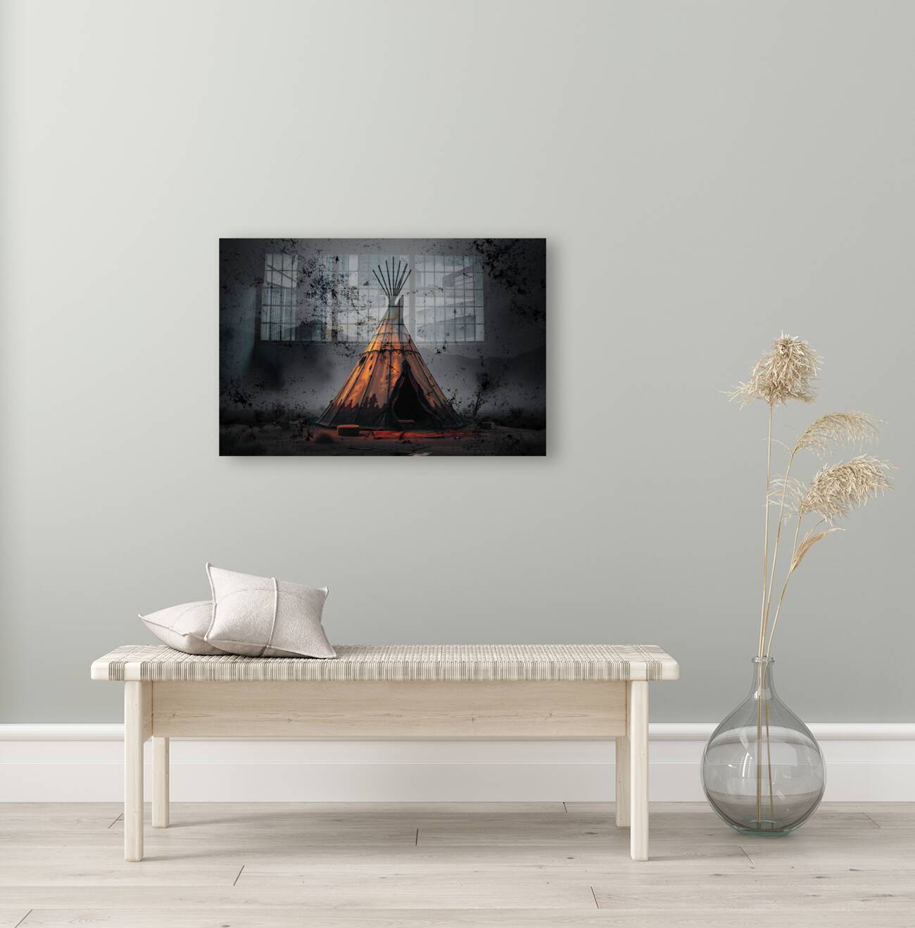 Acrylic Print Mockup Native American Teepee Wall Art