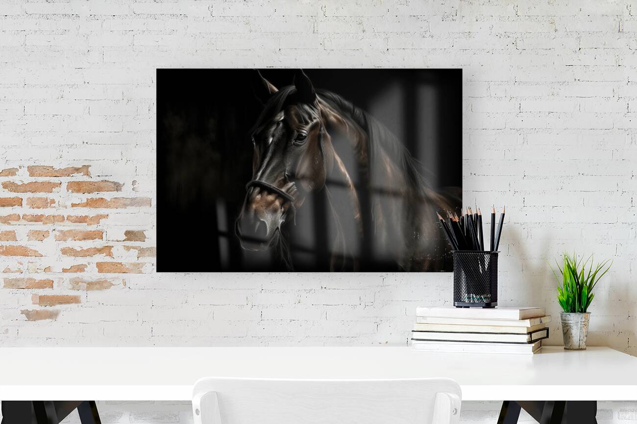 Acrylic Print Mockup Dark Horse Wall Art