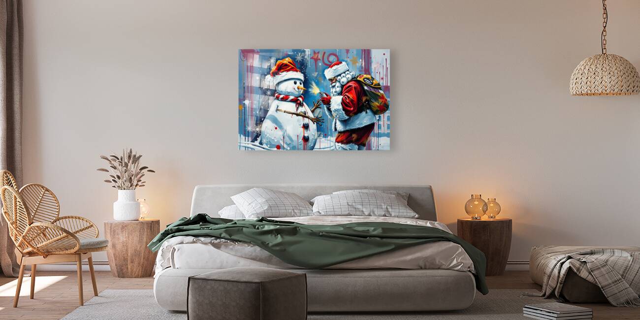 Acrylic Print Mockup Christmas Graffiti Wall Art