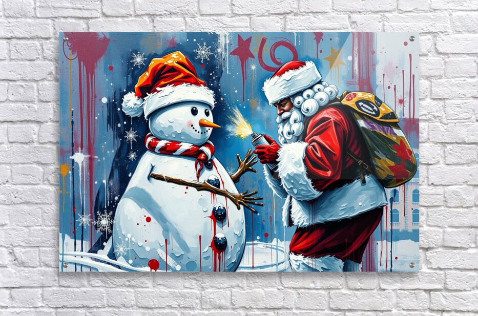 Acrylic Print Christmas Graffiti Wall Art