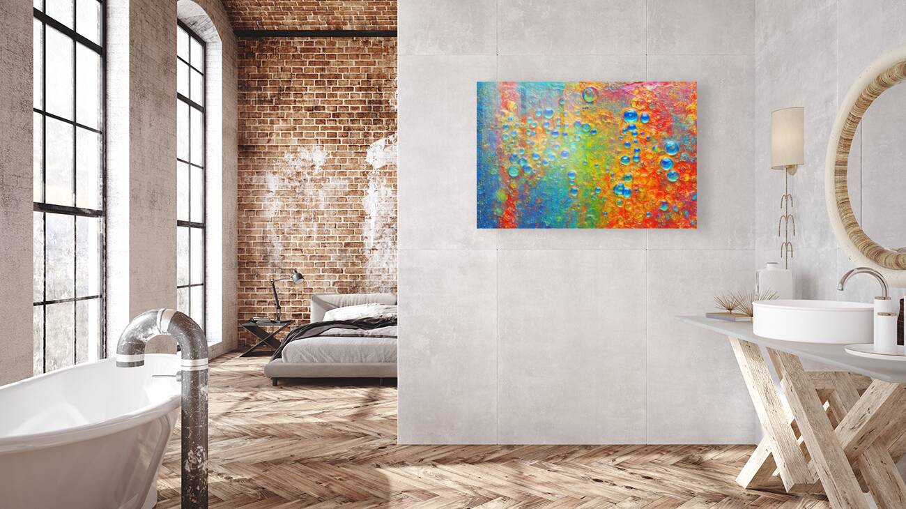 Acrylic Print Mockup Bubbling Rustic Wall Art
