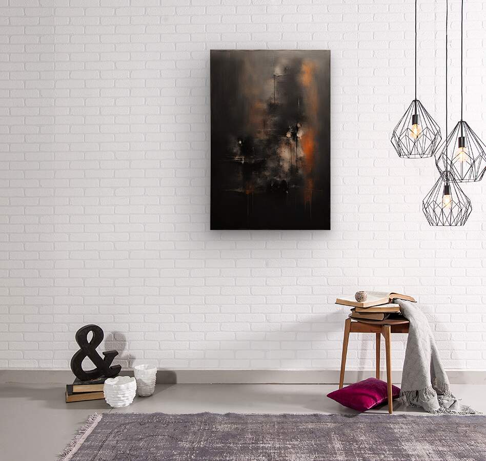 Wood Print Dark Abstract Wall Art