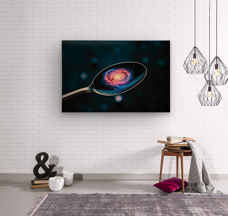 Wood Print Galaxy Spoon Wall Art
