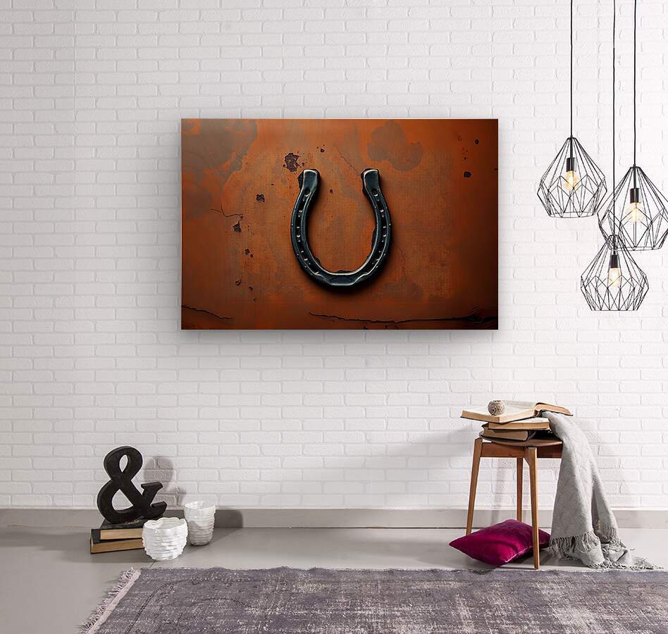 Wood Print Rustic Horseshoe Wall Art