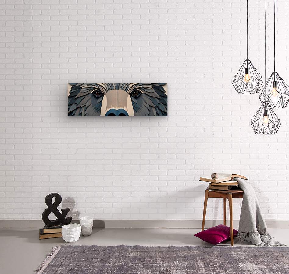 Wood Print Paper Bear Wall Art