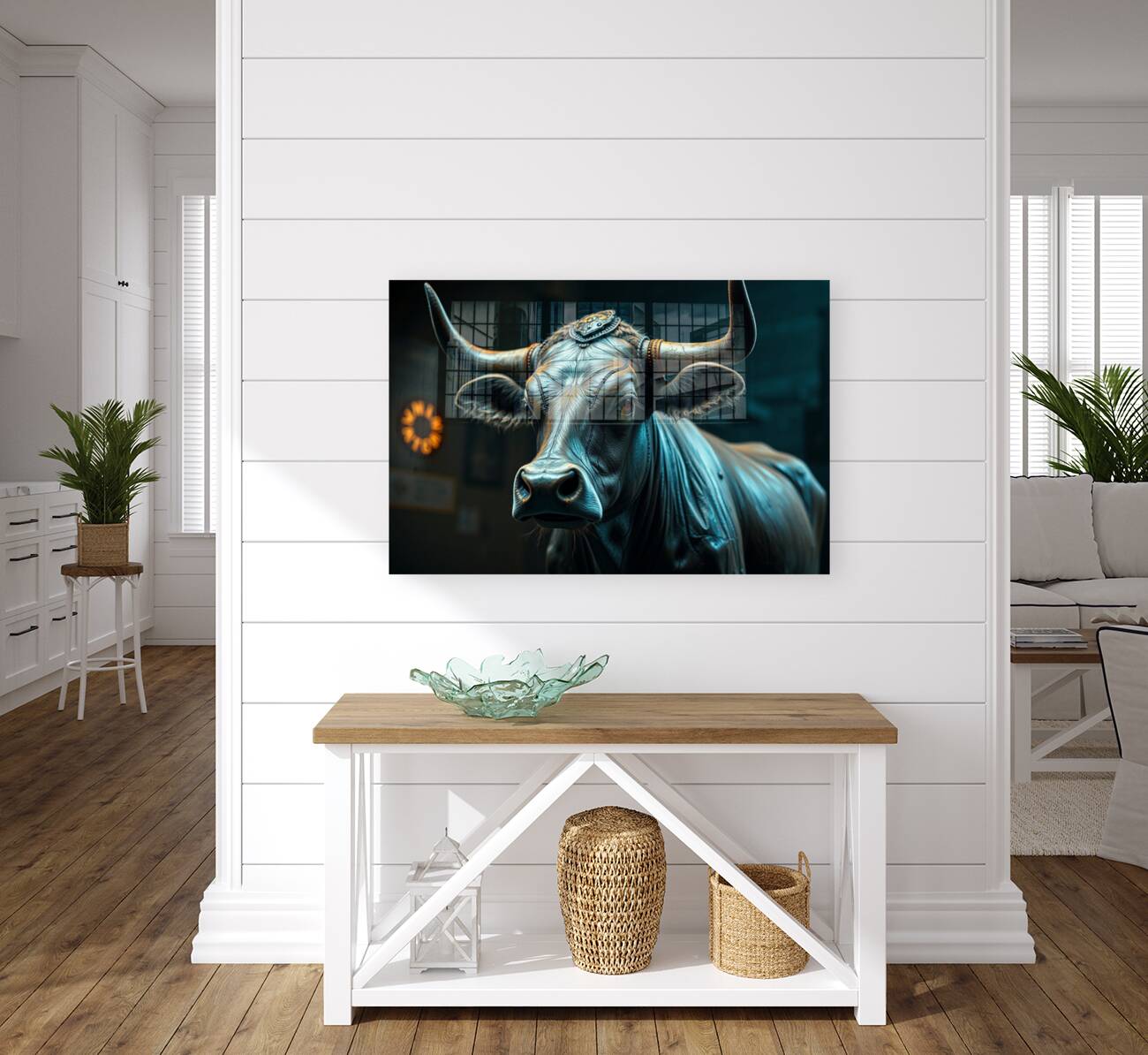 Acrylic Print Mockup Leather Bull Wall Art