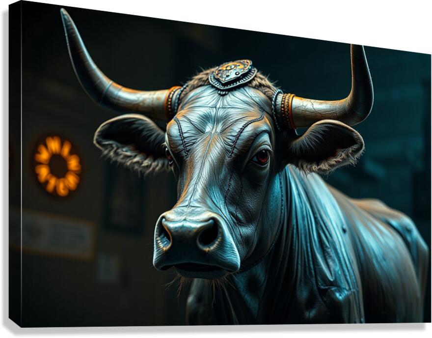 Giclée Stretched Canvas Print Leather Bull Wall Art