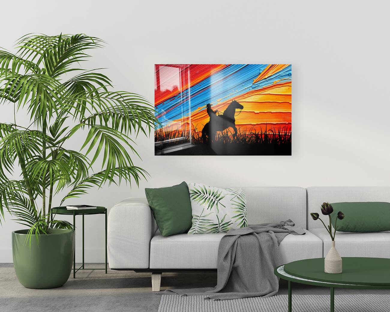 Acrylic Print Mockup Cowboy Sunset Wall Art