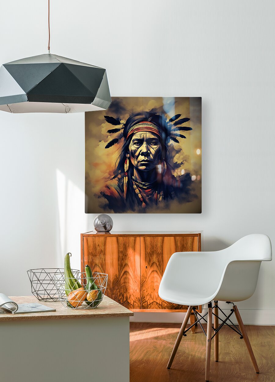 HD Sublimation Metal Print Watercolor Native American Wall Art