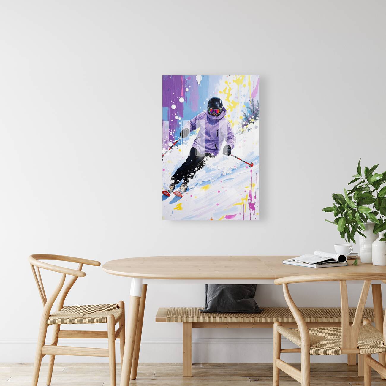 Acrylic Print Mockup Purple Skier Wall Art