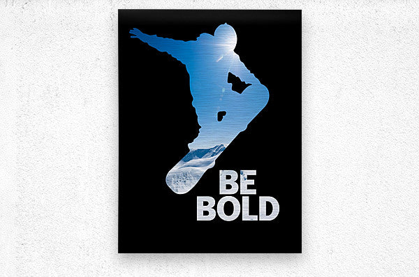  Brushed Metal Print Snowboarding Inspirational Wall Art