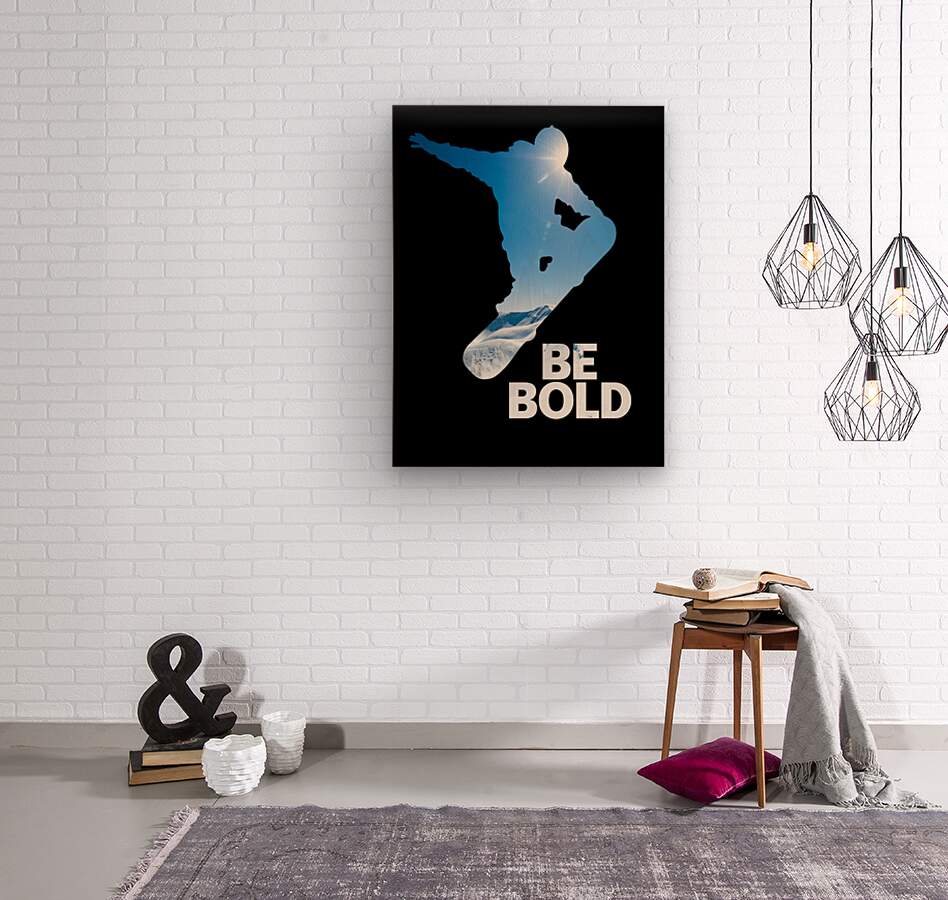 Wood Print Snowboarding Inspirational Wall Art