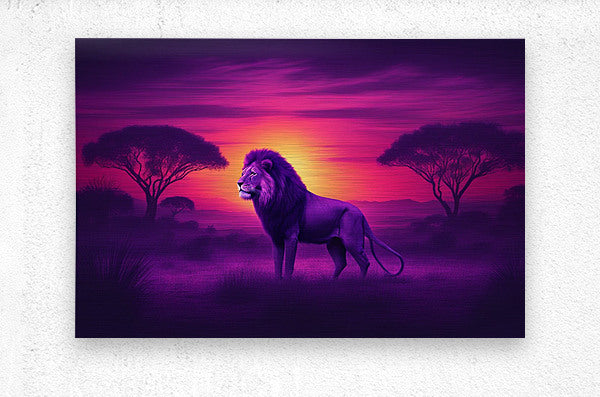  Brushed Metal Print Safari Wall Art