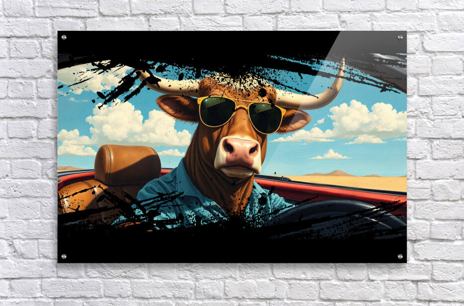  Acrylic Print Funny Bull Wall Art