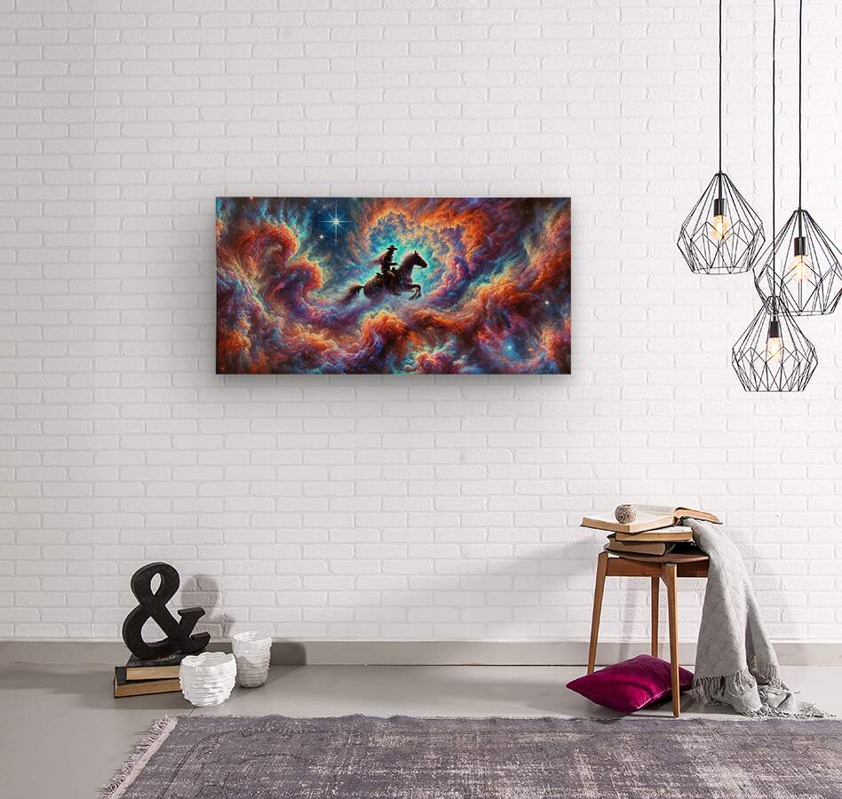  Wood Print Galaxy Cowboy Wall Art