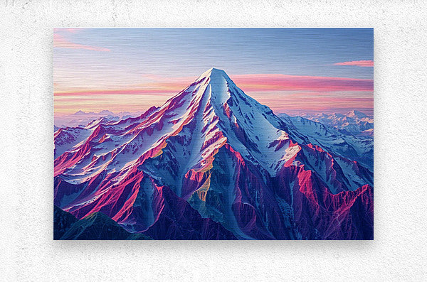 Brushed Metal Print Mountain Wall Art