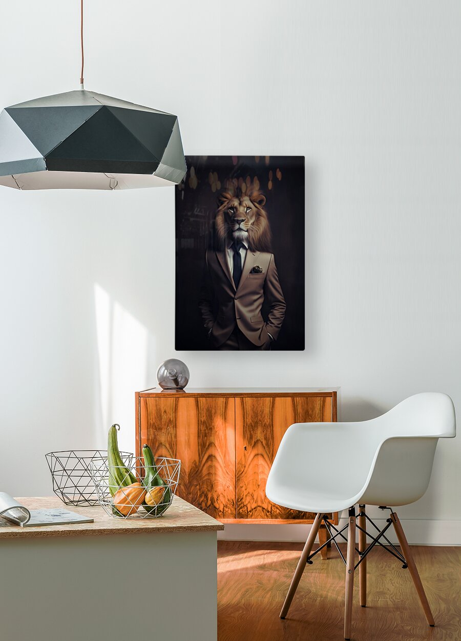  HD Sublimation Metal Print Sharp Dressed Lion Wall Art