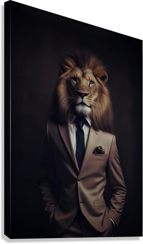  Giclée Stretched Canvas Print  Sharp Dressed Lion Wall Art