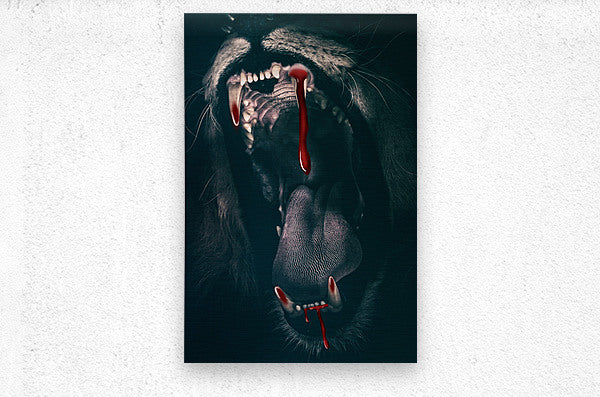 Brushed Metal Print  Bloody Tiger Fang Wall Art