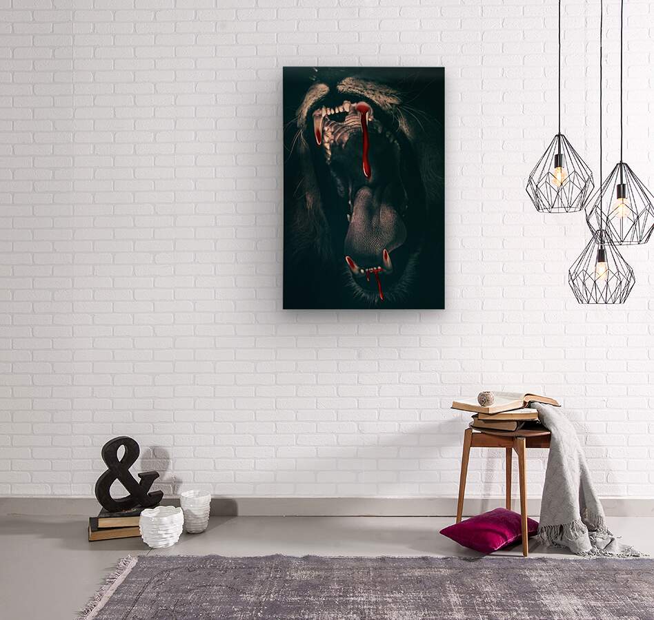 Wood Print  Bloody Tiger Fang Wall Art