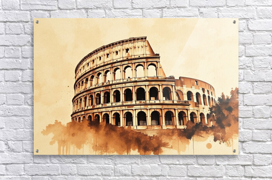  Acrylic Print Watercolor Colosseum Wall Art