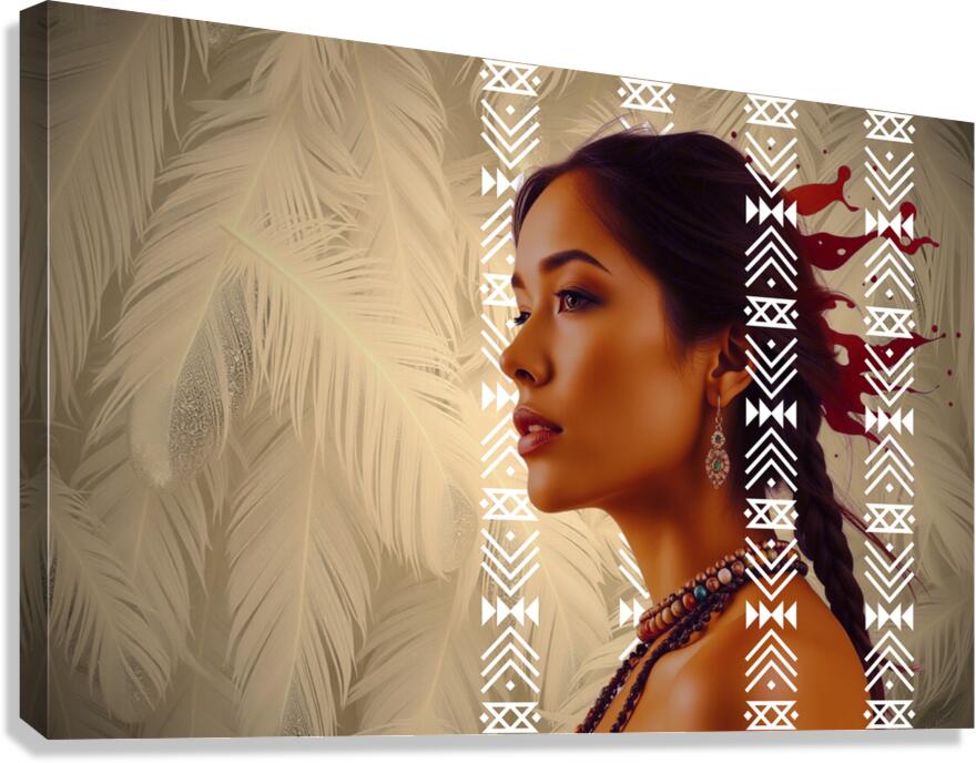  Giclée Stretched Canvas Print Native American Woman Wall Art
