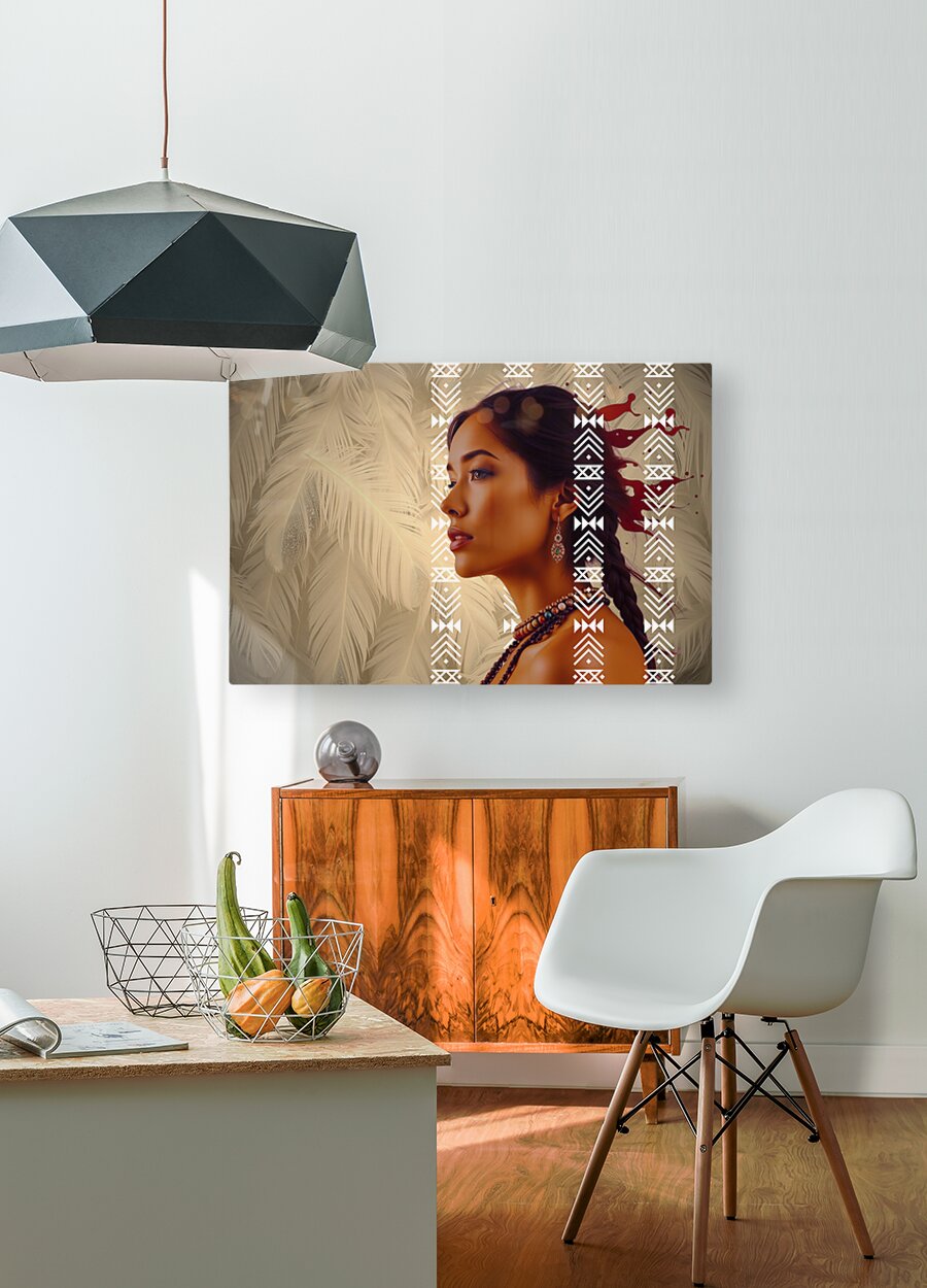 HD Sublimation Metal Print Native American Woman Wall Art