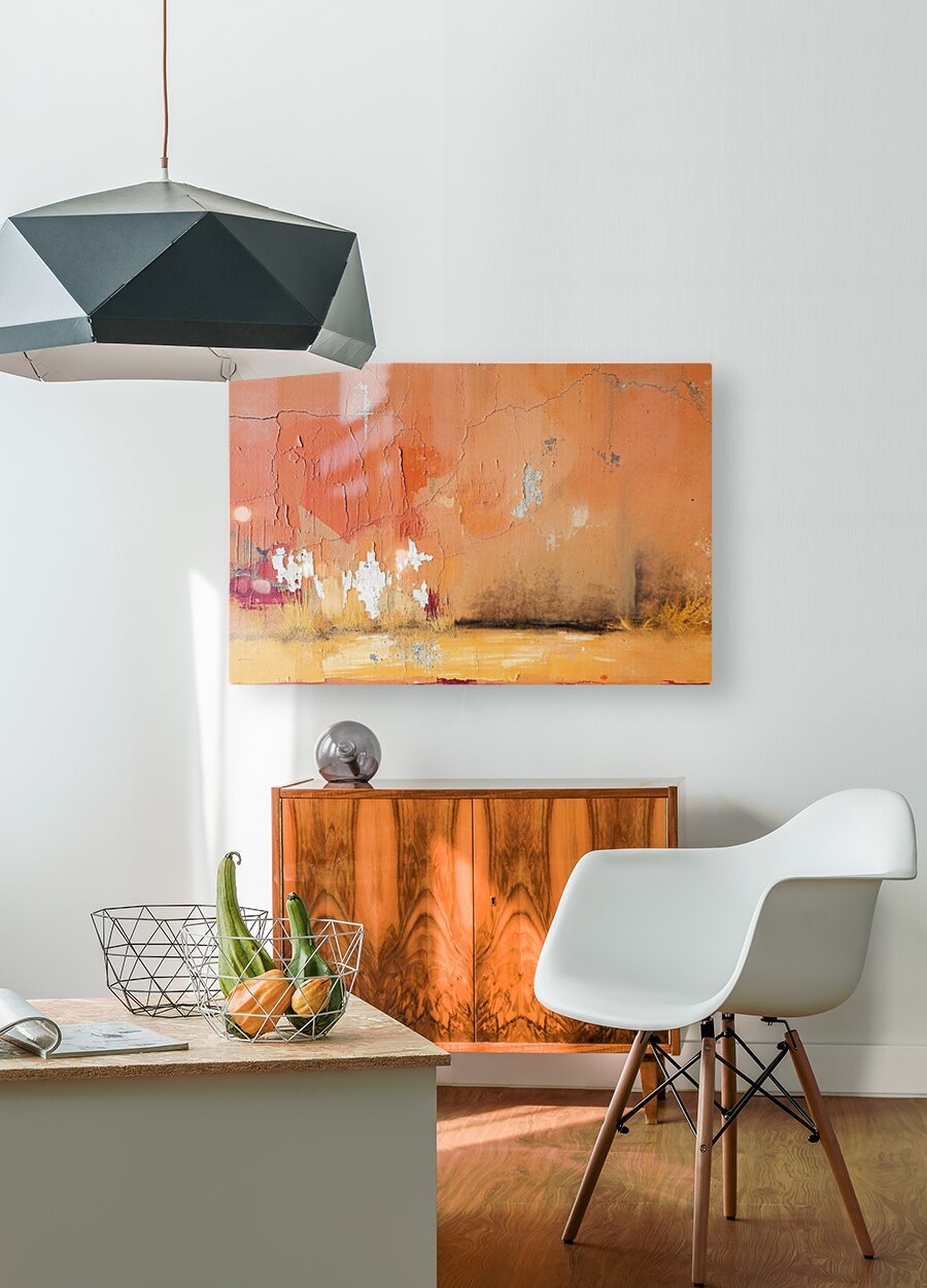 HD Sublimation Metal Print Orange Rustic Wall Art