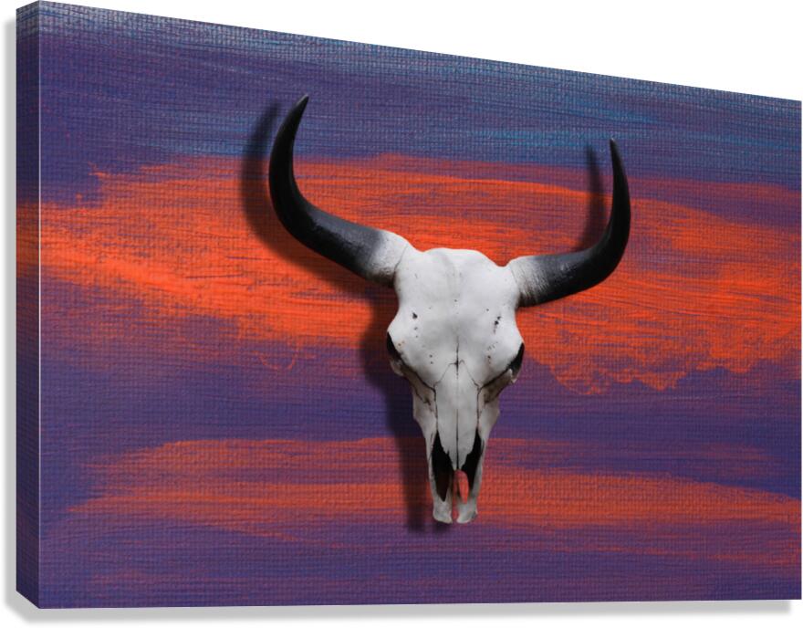  Giclée Stretched Canvas Print Bull Skull Wall Art