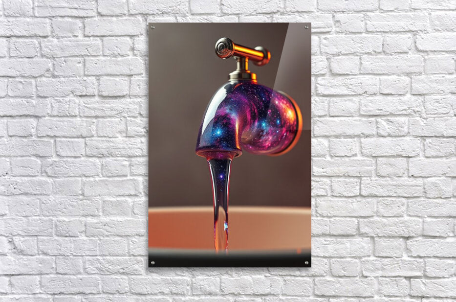 Acrylic Print Galaxy Faucet Wall Art